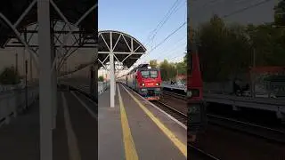 ЭП20-017 пролетает платформу Фарфоровская