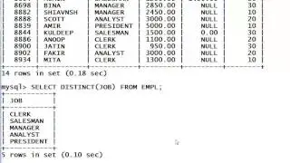 MYSQL: Distinct clause