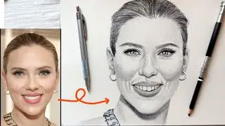 Scarlett Johansson Realistic Pencil Drawing | Celebrity Portrait Art Timelapse 😍