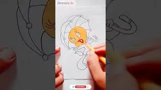 Cute twity bird drawing 💛#cartoondrawing #shorts