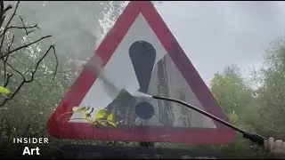 Cleaning Algae-Covered Street Signs | Insider Art