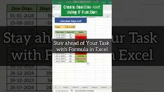 Create Deadline Alert Using IF Function 🤯 