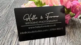Laser marked aluminium flexible business cards message gift tags
