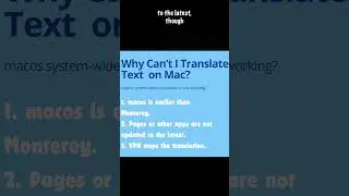 macOS system wide translation not working? Why can't I translate on Mac?