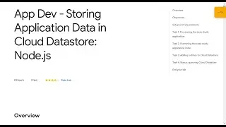 App Dev - Storing Application Data in Cloud Datastore: Node.js Qwiklab