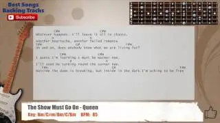 🎸 The Show Must Go On - Queen Guitar Backing Track with chords and lyrics