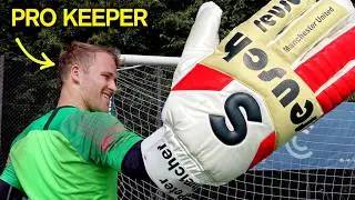 I Gave a Pro Keeper the World's Biggest Goalie Gloves (how good will he be?)
