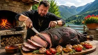 I Cooked the BIGGEST Pork Leg Over an Open Fire… Then Put It in a Cauldron! 🔥🥔