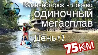 Одиночный сплав Каменногорск - Лосево на сапборде 75км. Незабываемое приключение августа. День 2