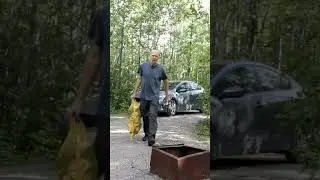 Getting Firewood in a Campground. #camping #outdoors #campground #campfire #nature #beer
