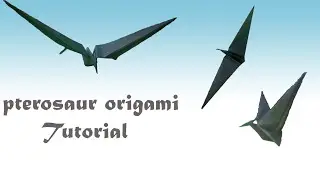 Simple Pterosaur - flying dinosaur - origami - tutorial