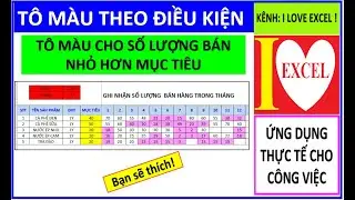TÔ MÀU SỐ LƯỢNG BÁN THẤP HƠN MỤC TIÊU (ILOVEEXCEL!)