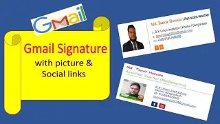 Create professional email signature with image & social links // create gmail signature