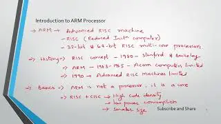 Introduction to ARM Processors
