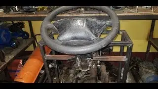 Самодельный минитрактор переломка #25 Как установить руль на минитрактор?! рулевая рейка на трактор