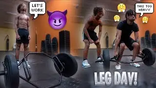 I ATTEMPTED My LITTLE Brother's LEG WORKOUT Routine 😤😂