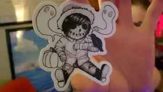 Unboxing CUTE Horror-themed STICKERS by artist HERMIT BAT (w/ Axeman Cartoons) | April 26, 2021