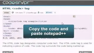HTML Tutorial :  code tag