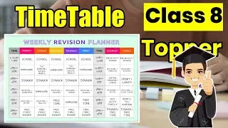 Topper Timetable For Class 8।class 8 study time table।class 8 time table 2022। time table for study📚
