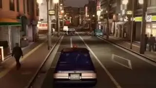 kiryu commiting car crash