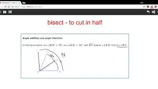 Angle addition and angle bisectors