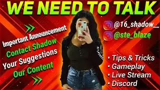 •She Needs To Talk To You• An Important Announcement By Shadow• PUBG MOBILE