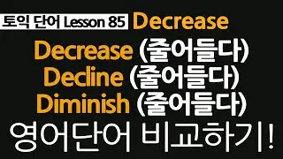 토익단어 85, decrease, decline, diminish, 영어단어 차이점 알아보기!