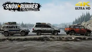 LAND CRUISER, PAJERO, HUMMER H2 OFF ROAD MUD TRAIL - SnowRunner | PS5 4K 60FPS