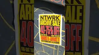 NTWRK Archive Auction. Enjoy up to 75% off select items. Friday - Sunday 433 N. Fairfax Ave., LA
