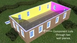 Sketchup for Engineers - Cut two wall planes with a window component
