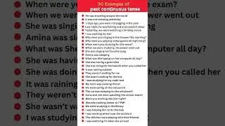30 examples of past continuous tense #english #shorts