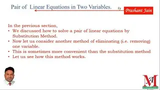 Pair of Linear Equation in two variables|| part 5|| Class 10|| Chapter 3