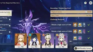 Event Feast of the Departed Warriors ez kill Descaling:Thundering Grief 6000 points | Genshin impact