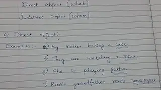Direct Object And Indirect Object//Short And Simple Explanation Class//English Video Class
