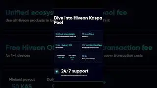 #Kaspa #mining pool on @hiveon_official