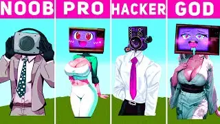 Minecraft ⚔️ BATTLE: NOOB vs PRO vs HACKER vs GOD 🚽 TV WOMAN TV MAN - Skibidi Toilet NEW LOOK #25