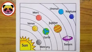 Solar System Drawing / How to Draw Solar System / Solar System Drawing Easy Step By Step