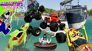 Monster Jam INSANE Racing, Freestyle and High Speed Jumps #33 | BeamNG Drive | Grave Digger