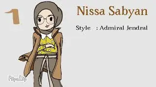 Gaya hijab Nissa Sabyan - 6 style Nissa Sabyan versi komik