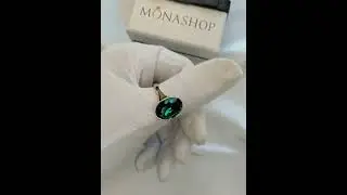 Кольцо Тайна с зеленым камнем Swarovski