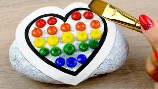 LOVE YOU ❤｜Easy Stone Painting｜Satisfying Acrylic Painting on Rocks