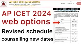 AP ICET 2024 WEB OPTIONS REVISED SCHEDULED | AP ICET COUBSELLING NEW DATES