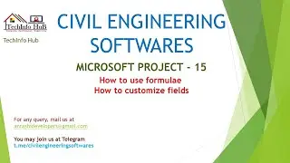 Microsoft Project - (How to use formulae and customize fields)