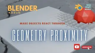 Geometry Proximity Animation |Geometry nodes | How to use PROXIMITY to Make Objects React in Blender