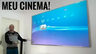 CINEMA EM CASA COM PROJETOR, SOUNDBAR E TELA GIGANTE!