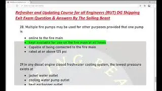 Refresher & Updating Course For All Engineers (RUT) DG Shipping Exit Exam Questions & Answers Set 2