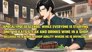 Apocalypse Descends: While Everyone is Starving, ONLY He Eats Steak and Drinks Wine in a Shop！