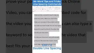 Ms Word Tips and Tricks Line Spacing commands #word,