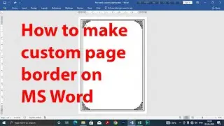 How to make custom page border on MS Word