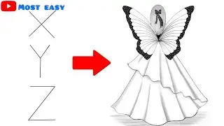 How to draw a girl backside | girl with butterfly wings drawing | girl pencil sketch for beginners